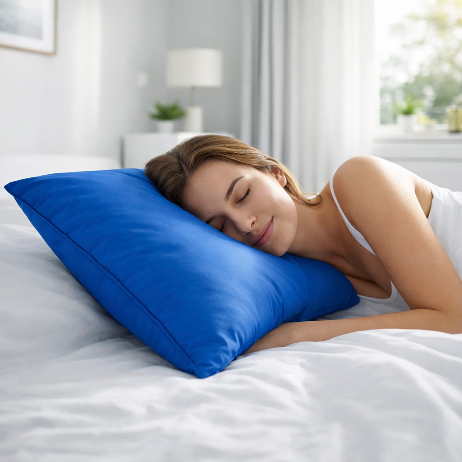Cuscino guanciale fiocco memory Softy blu
