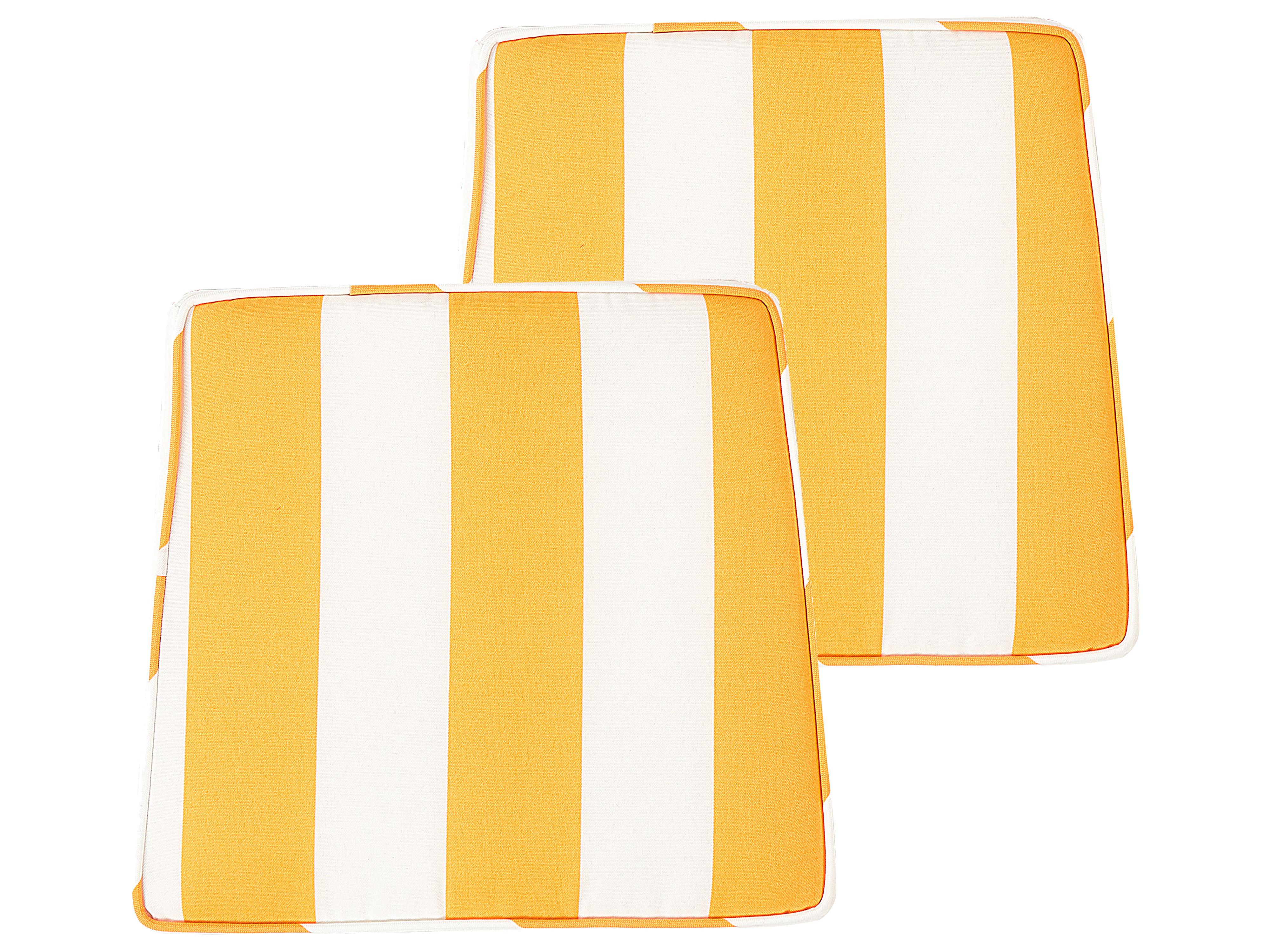Set of 2 Garden Chair Cushions TERNI 37 x 34 cm Yellow