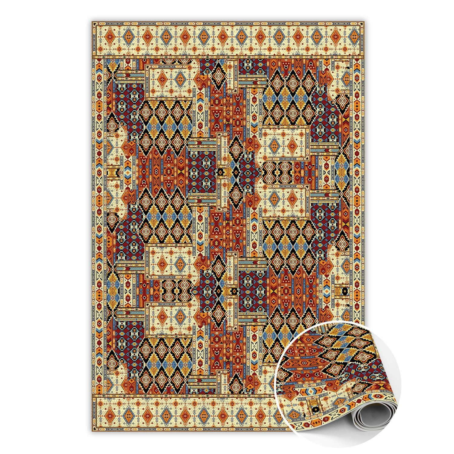 Dywan winylowy do domu Geometryczny patchwork 60 x 90 cm
