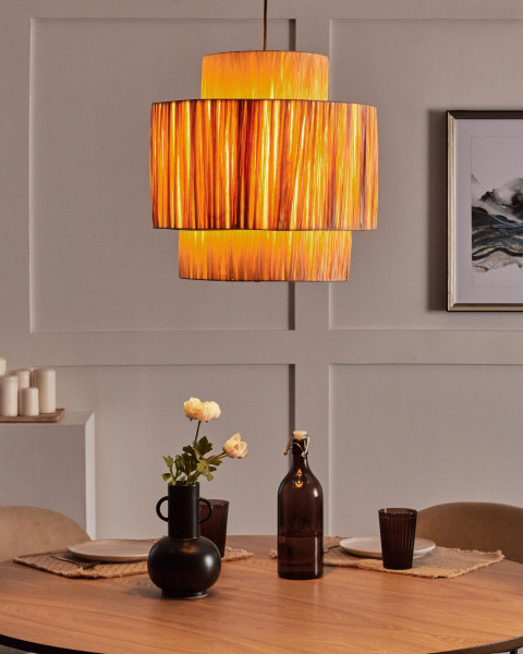 Lampa wisząca duża rafia naturalna Boho