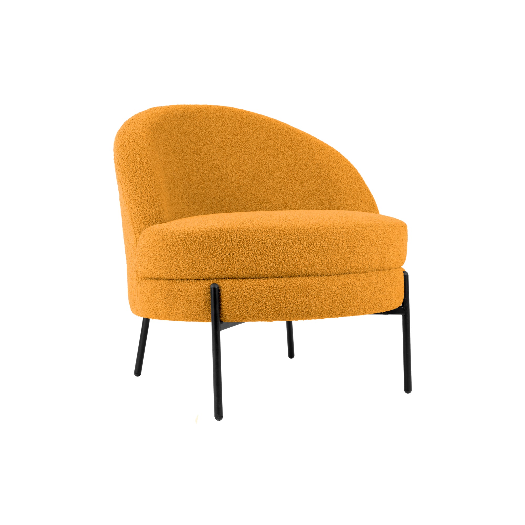 Leitmotiv stoel Noble Teddy Curl - geel - 75x73x73cm