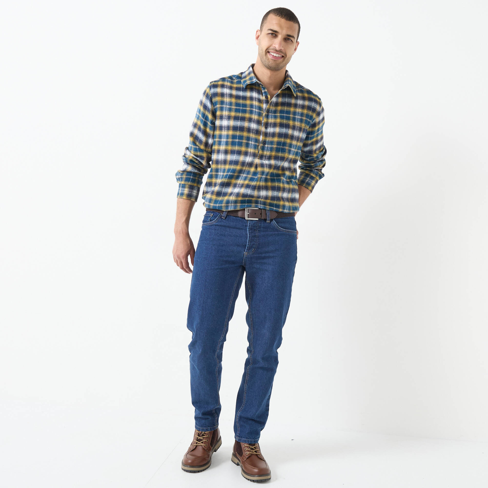 Chemise extra-longue carreaux flanelle