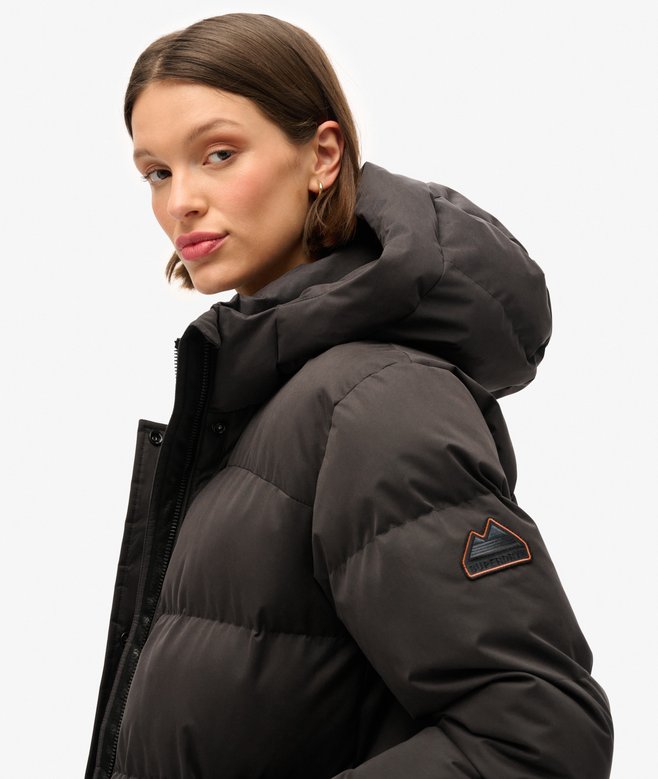 Microfibre Longline Puffer Coat