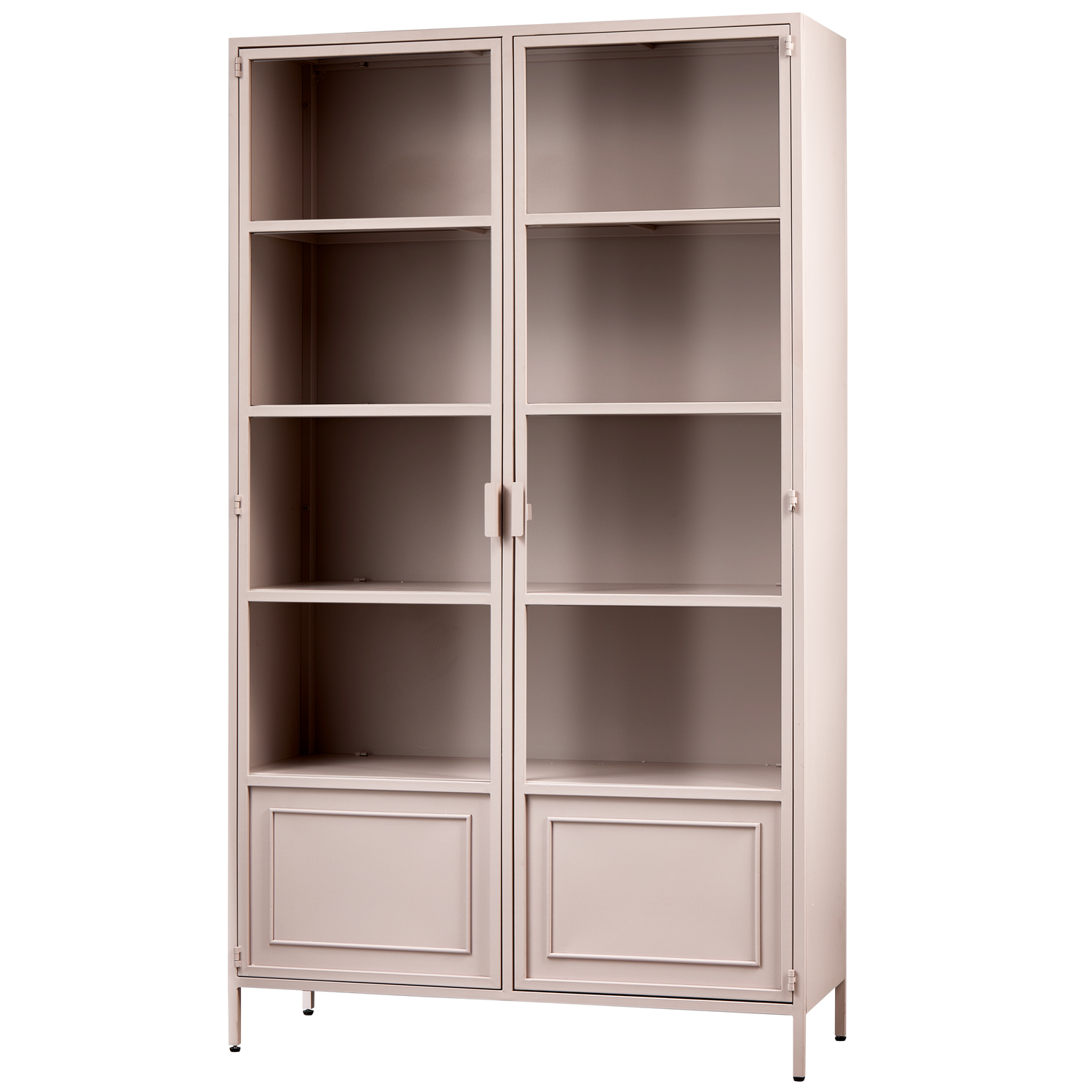 WOOOD Ronja Vitrinekast - Metaal - Soft Pink - 189x110x43