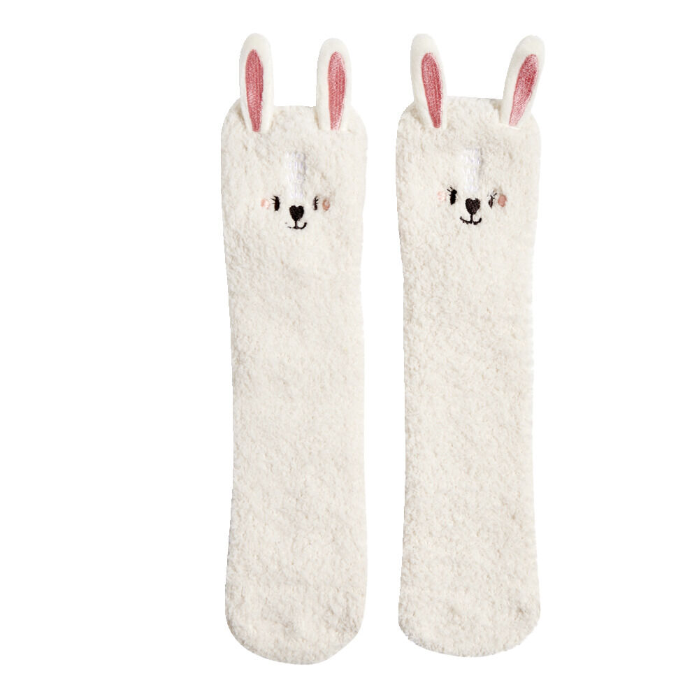 Chaussettes lapin mixte beige et rose TU