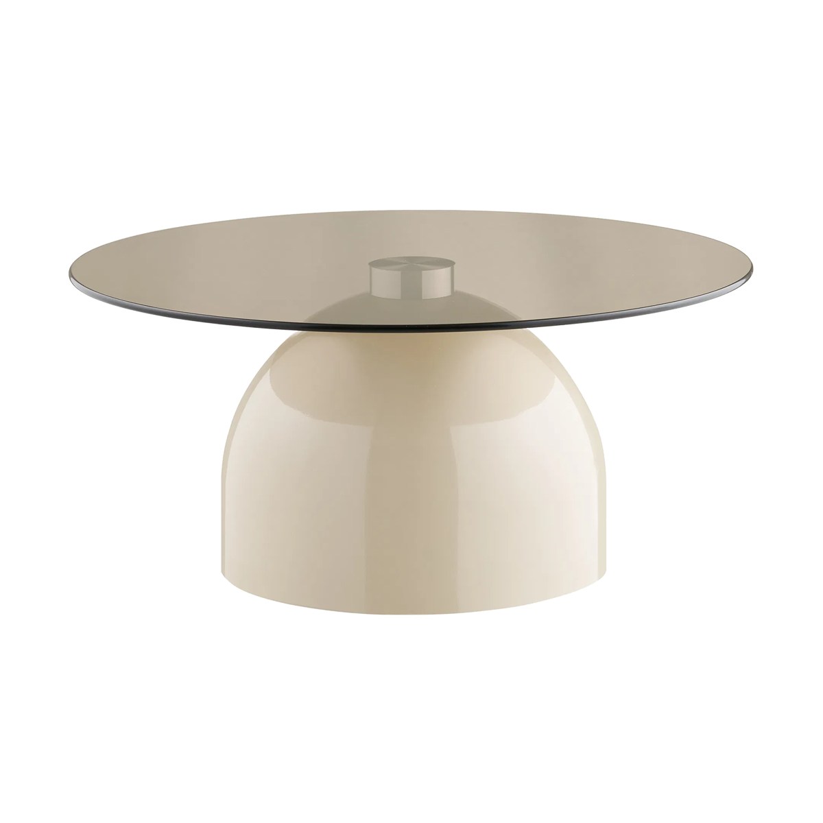 Artichok Raiza metalen salontafel beige met glazen blad - Ø70