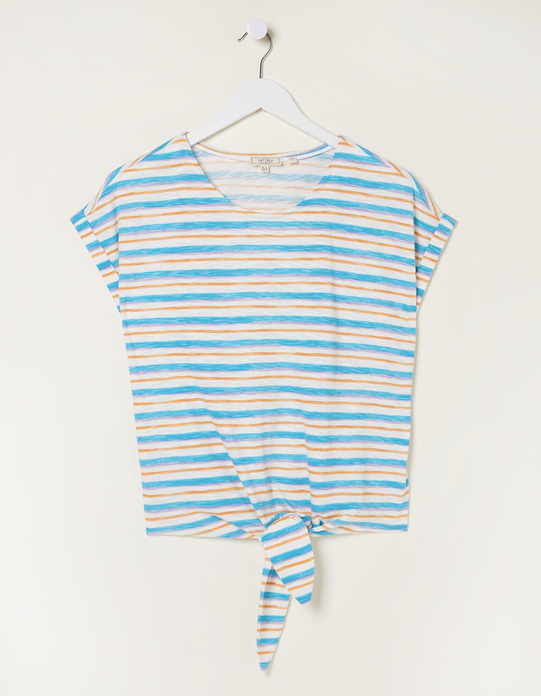 Fran Stripe Tie Front Top