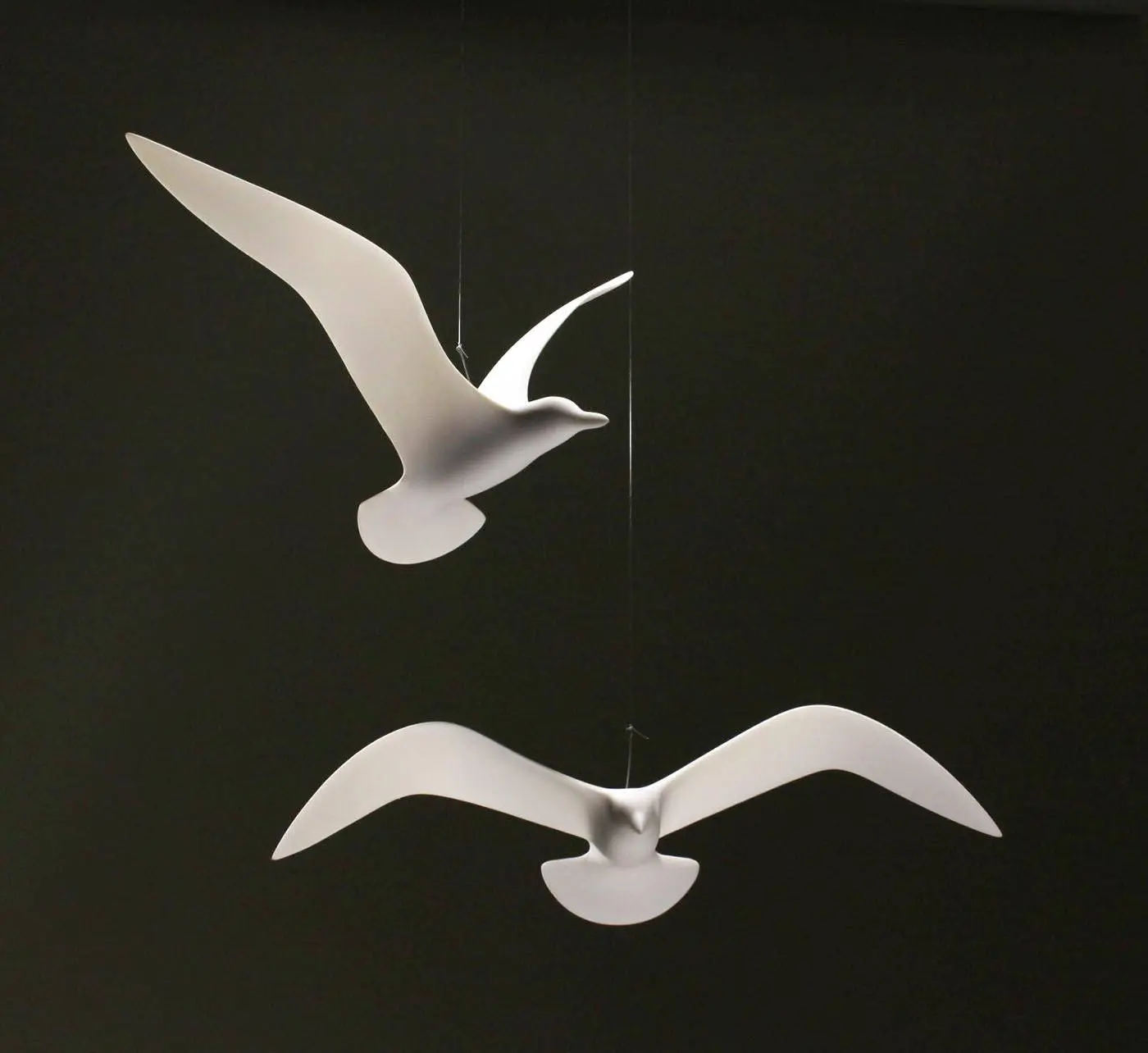 Seagull MOBILE Duo by John Perry 14 inch wingspan Sculpture Hovering Version