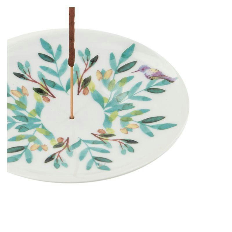 - Coupelle porte-encens en porcelaine - Aquarelle