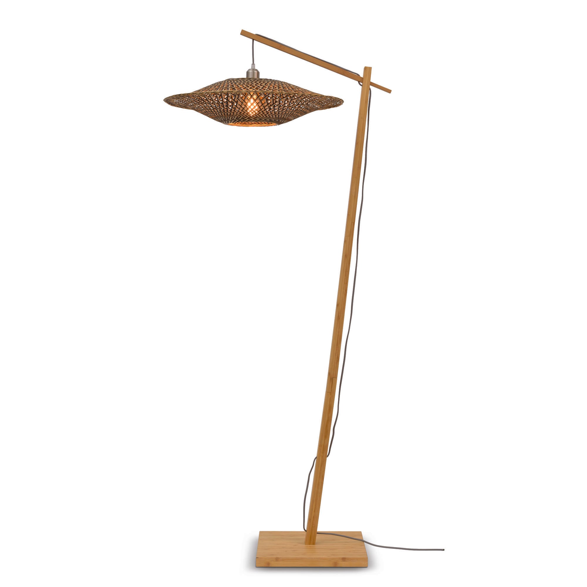 GOOD&MOJO vloerlamp Bali - bruin - Ø60cm