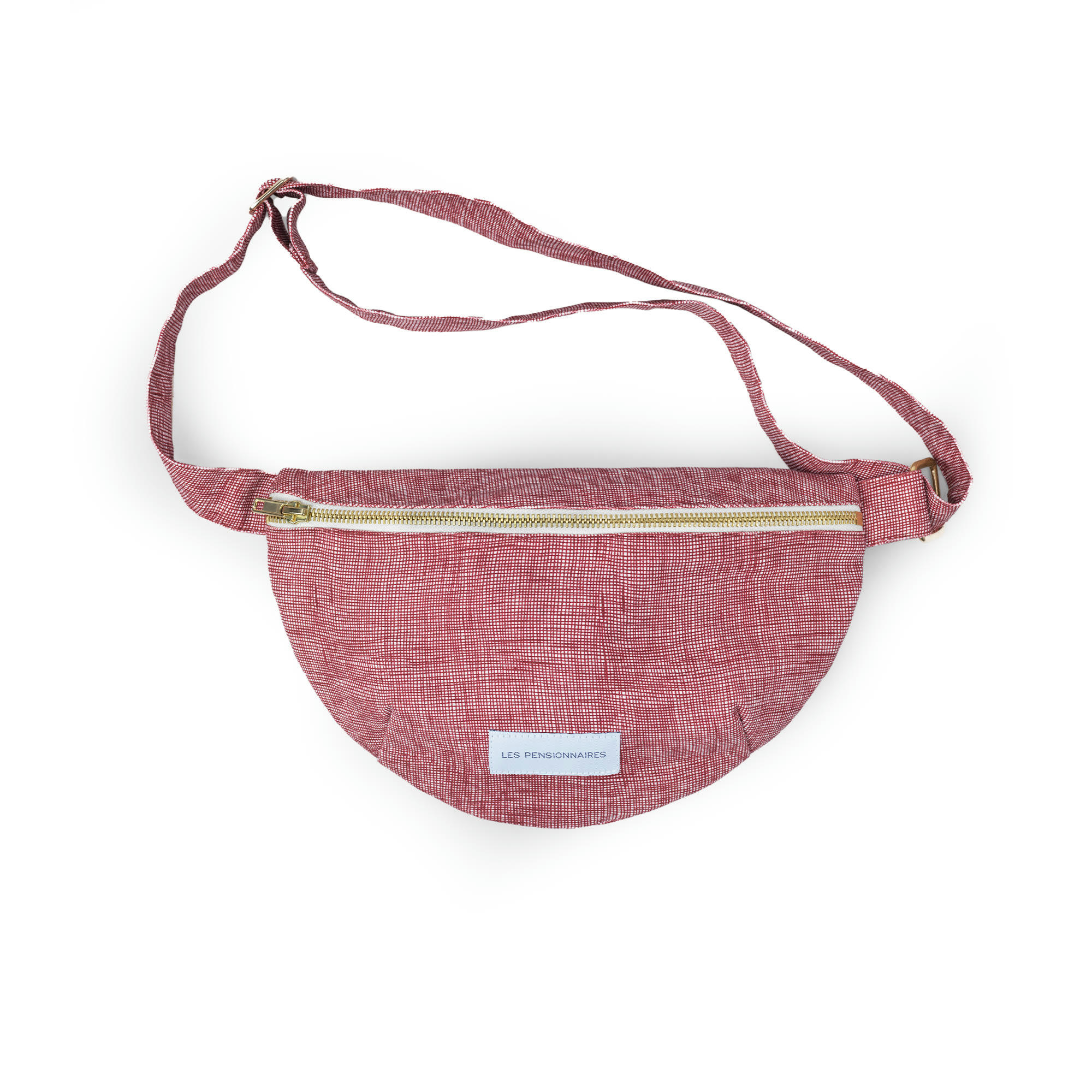 - Sac banane en toile de coton bio rouille quadrillé