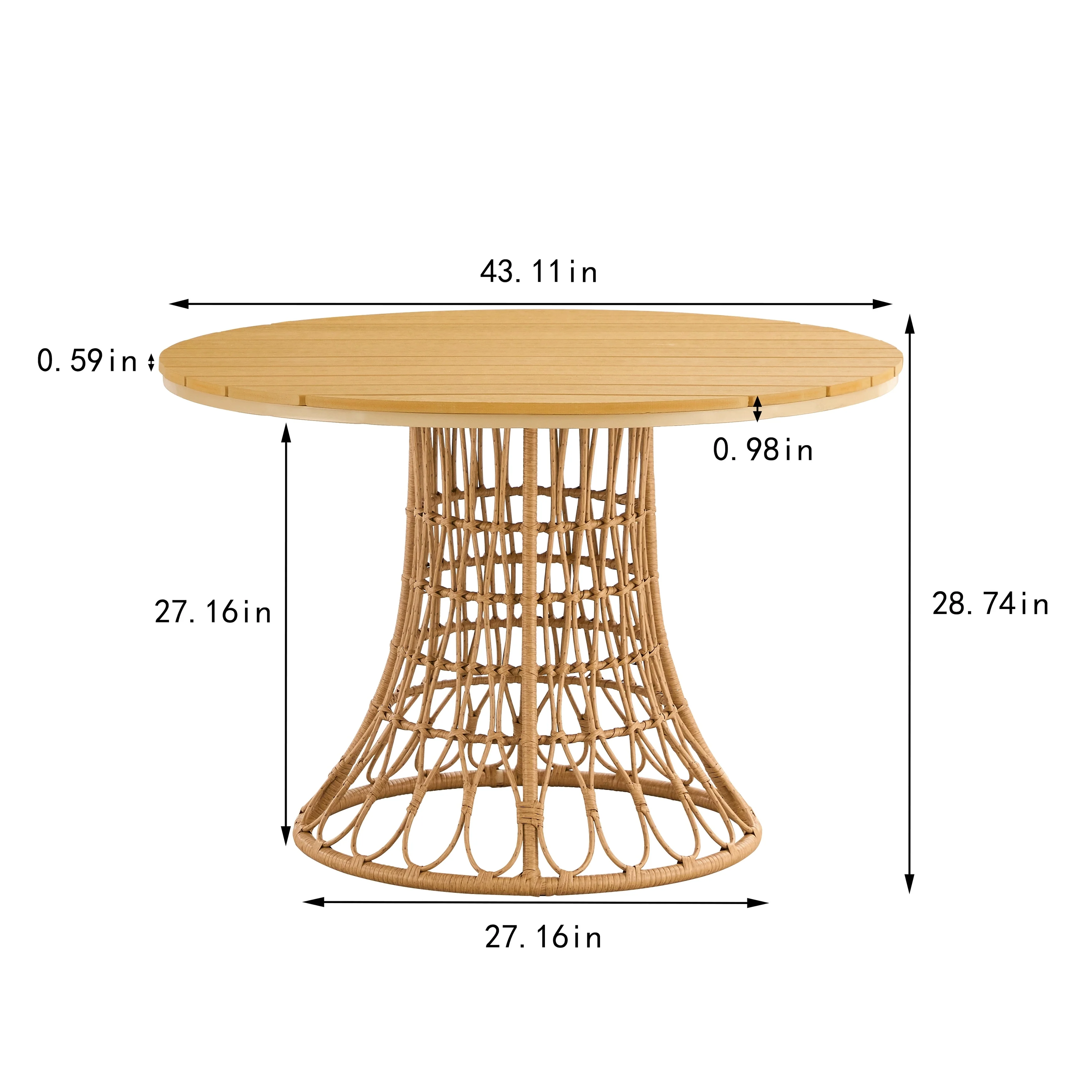 Outdoor Dining Simple Bamboo Chair Table Suitable for Kitchens, Restaurants, and Living Rooms