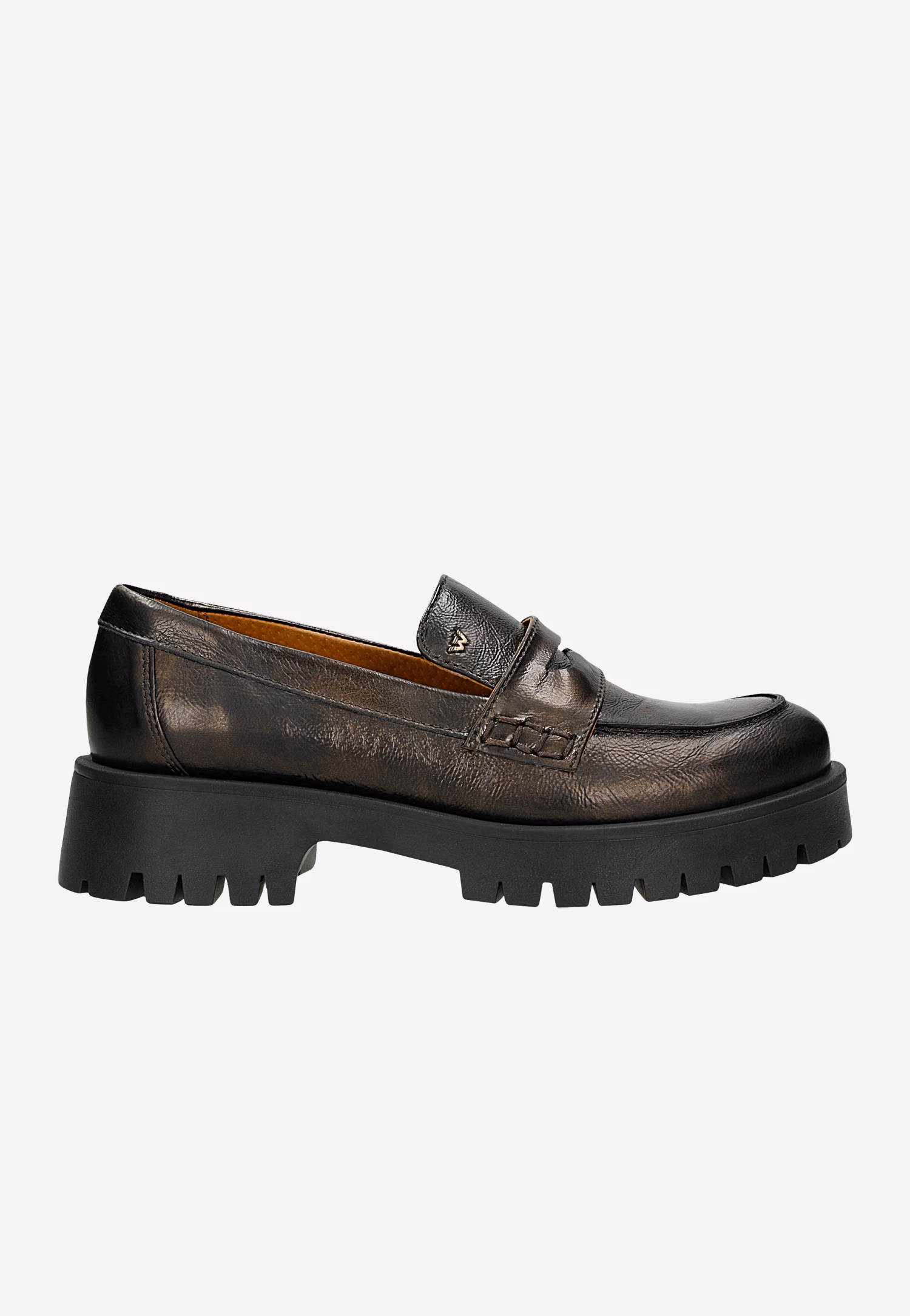Metaliczne mokasyny damskie penny loafers