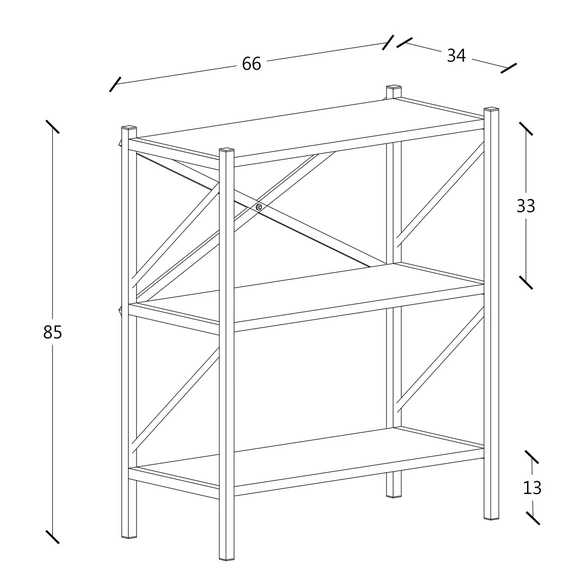 Standregal »Insasi«, BxHxL: 66 x 85 x 34 cm, Holzwerkstoff