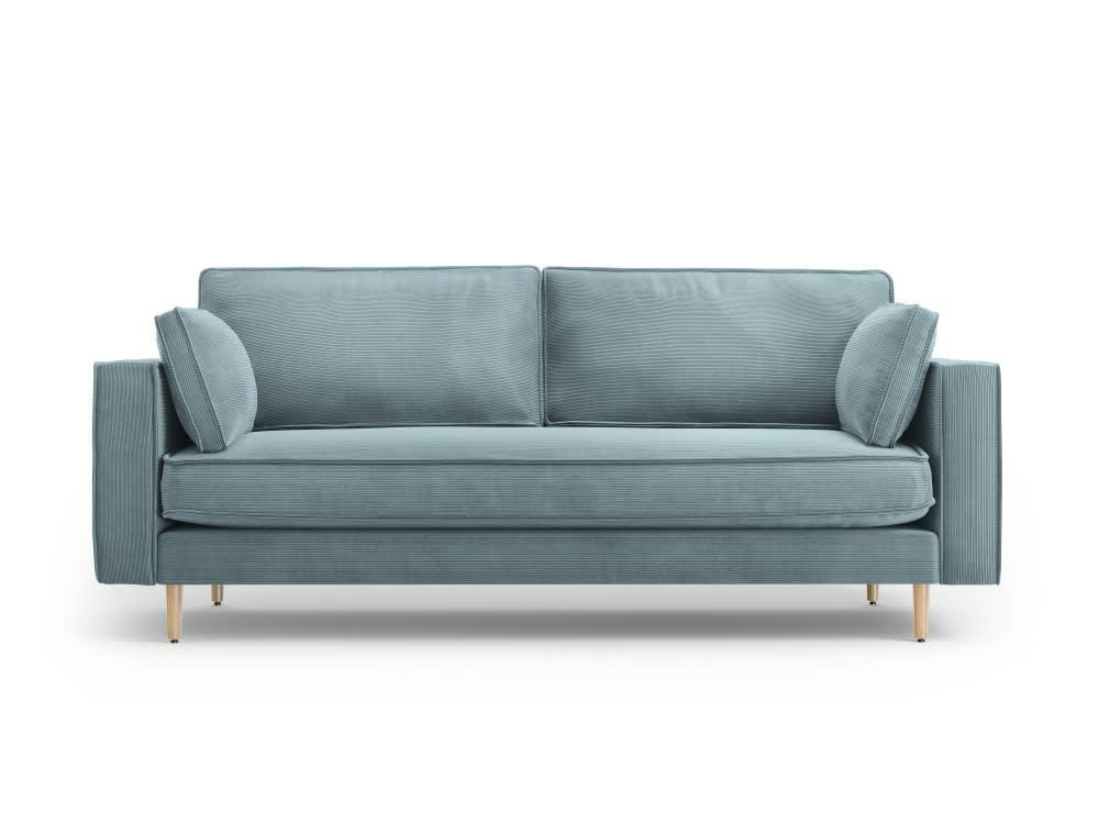 ALEXIS - Canapé 3 places en tissu structuré bleu clair