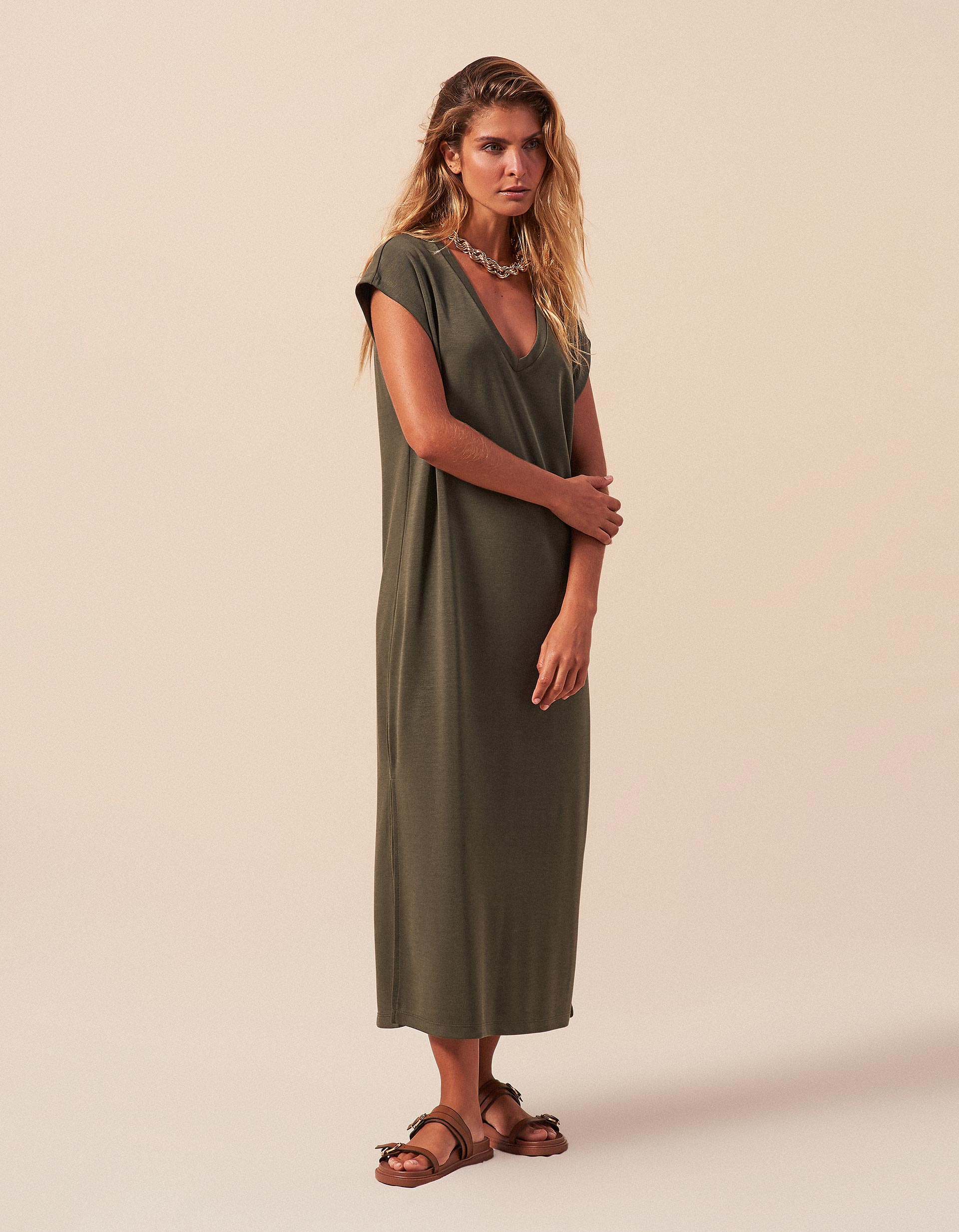 Vestido Midi, Mulher, Verde