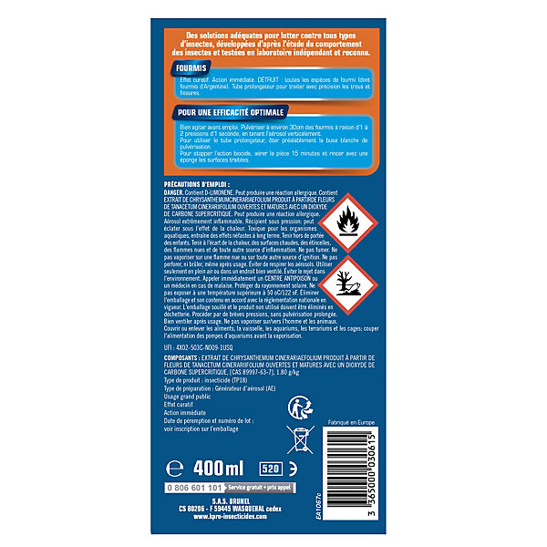 Aérosol anti-fourmis Kapo Expert 400ml