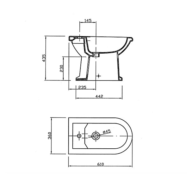 Bidet rétro à poser blanc Ramses