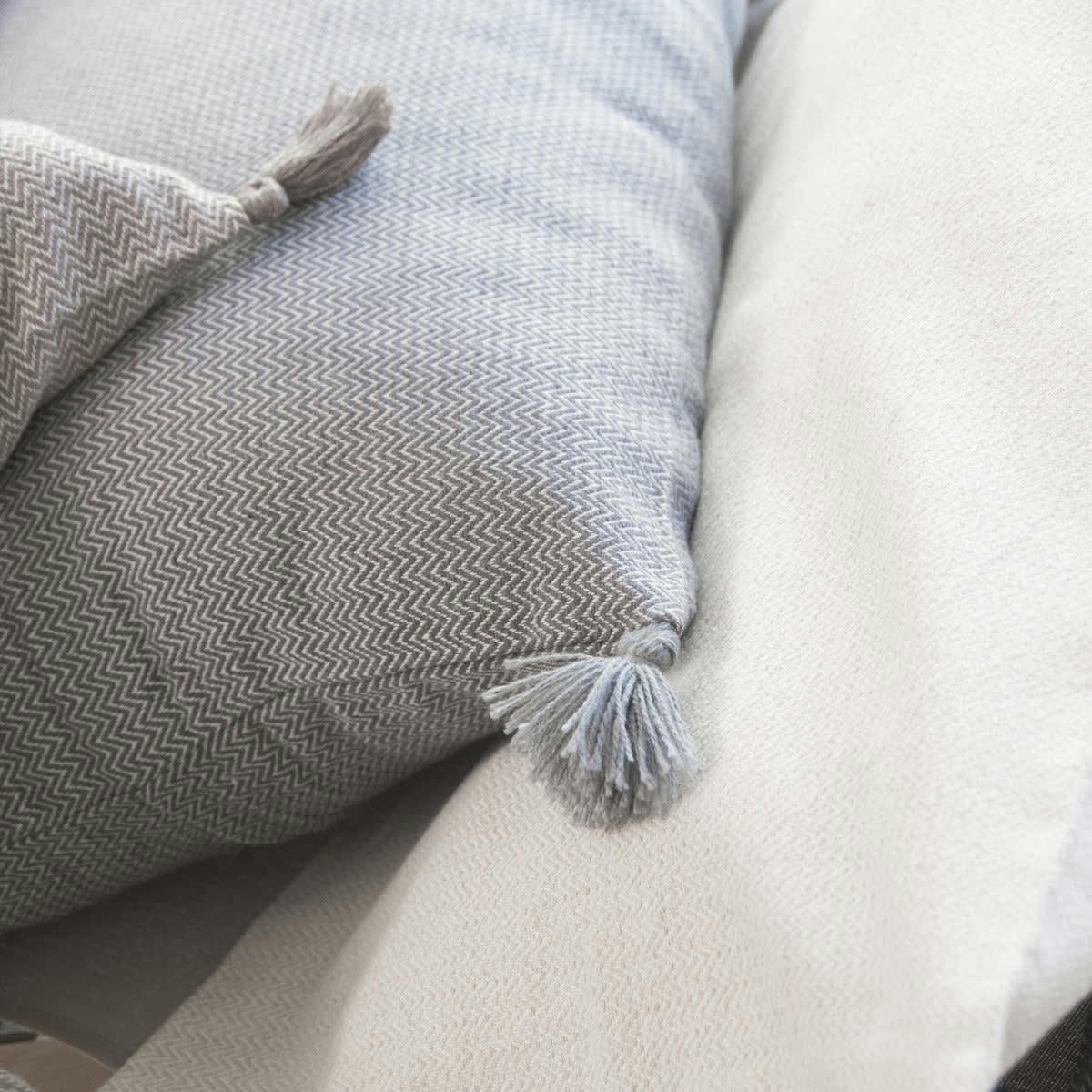 STOCKHOLM - Housse de coussin rectangle coton  60x40 gris moyen