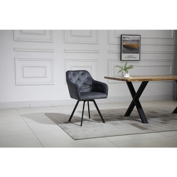 Stuhl, Höhe: 85 cm, grau/schwarz