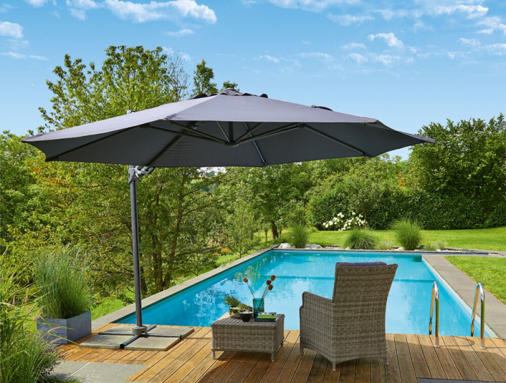 PARASOLLARM SUNFUN LIGURIEN EKLUSIV DUK 350X260CM SVART