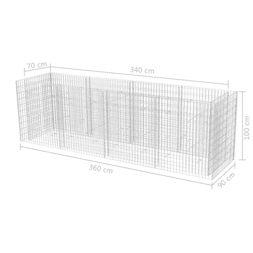 NNEVL Gabion Raised Bed Steel 360x90x100 cm