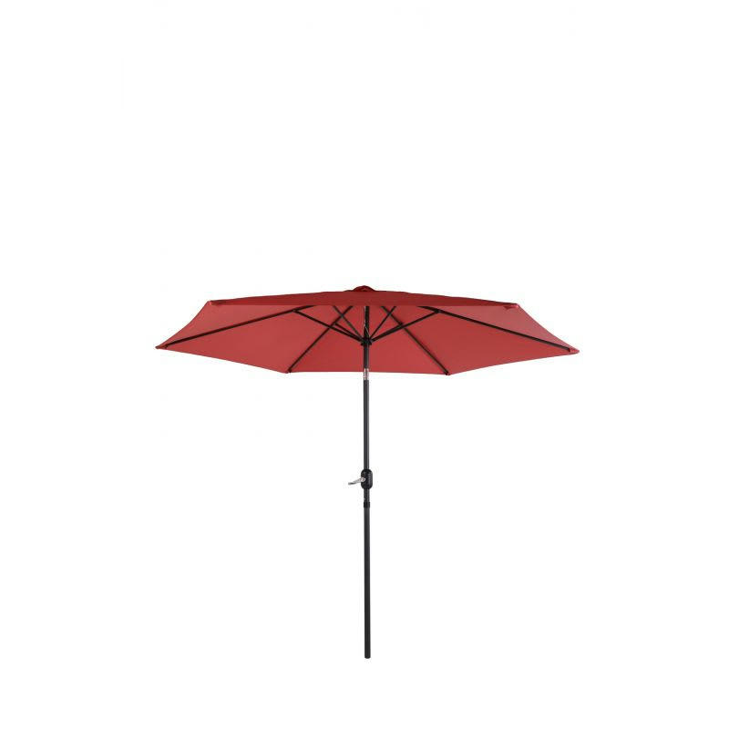 - Parasol droit en aluminium et acier - toile rouge indien