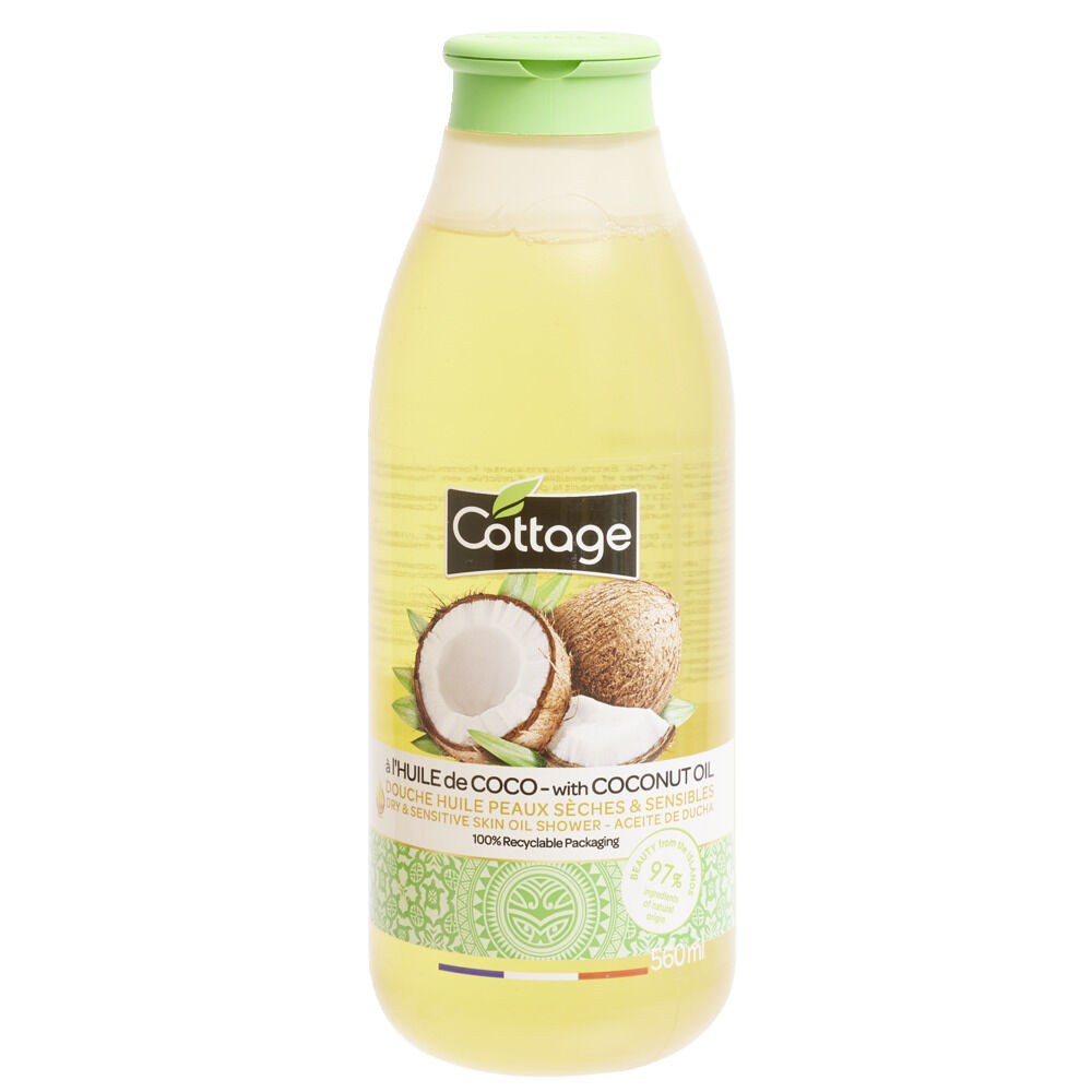 Gel douche huile nourrissante Cottage coco peaux sèches et sensibles 560ml
