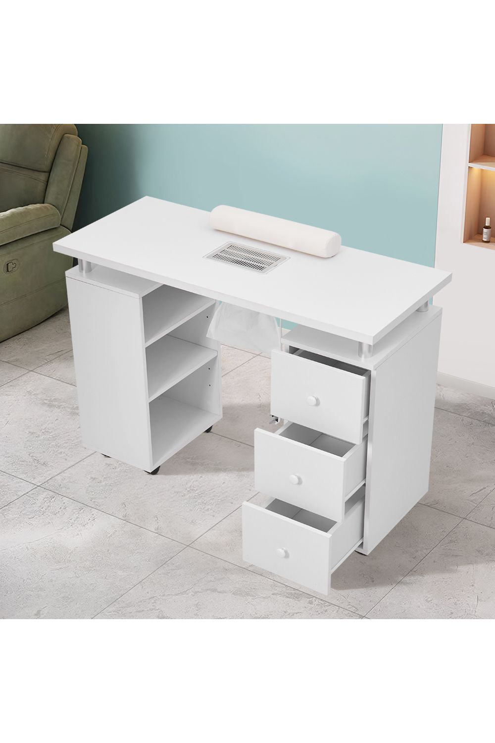 The hot sale White Manicure Table with Dust Collector Wrist Support