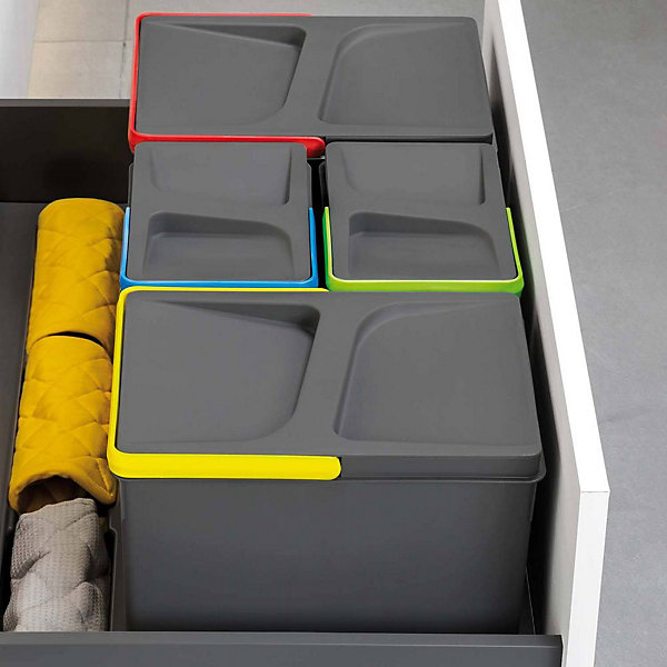 Bacs de tri pour tiroir de cuisine Recycle 2 bacs de 12 litres
