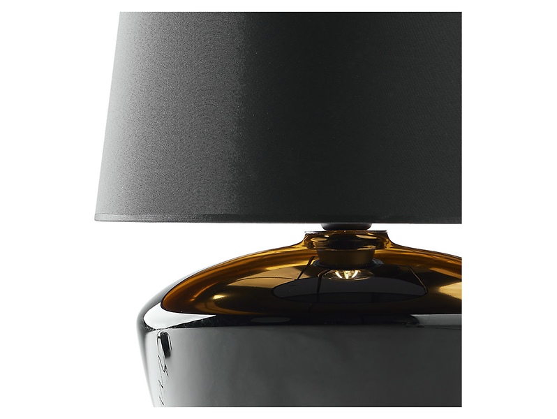 Lampa stołowa Fiord Black tkaninowa czarna