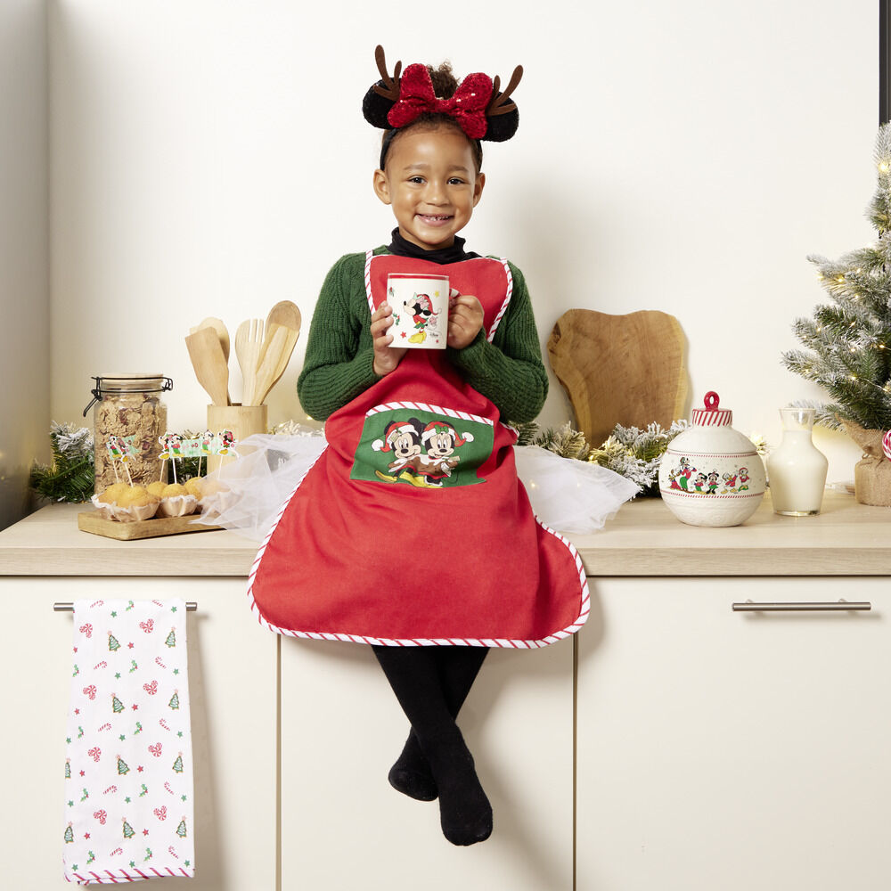 Serre-tête Minnie Disney No&euml;l pailleté rouge et noir