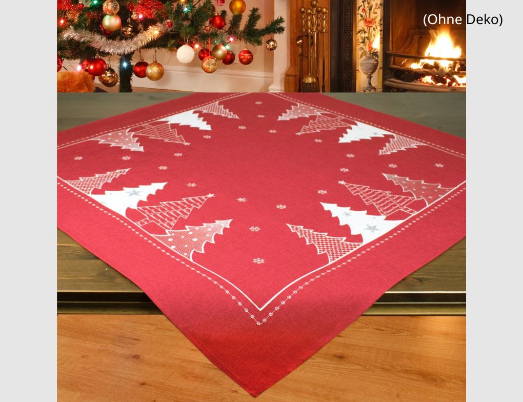 Tischdecke Weihnachten Tannenbaum Rot