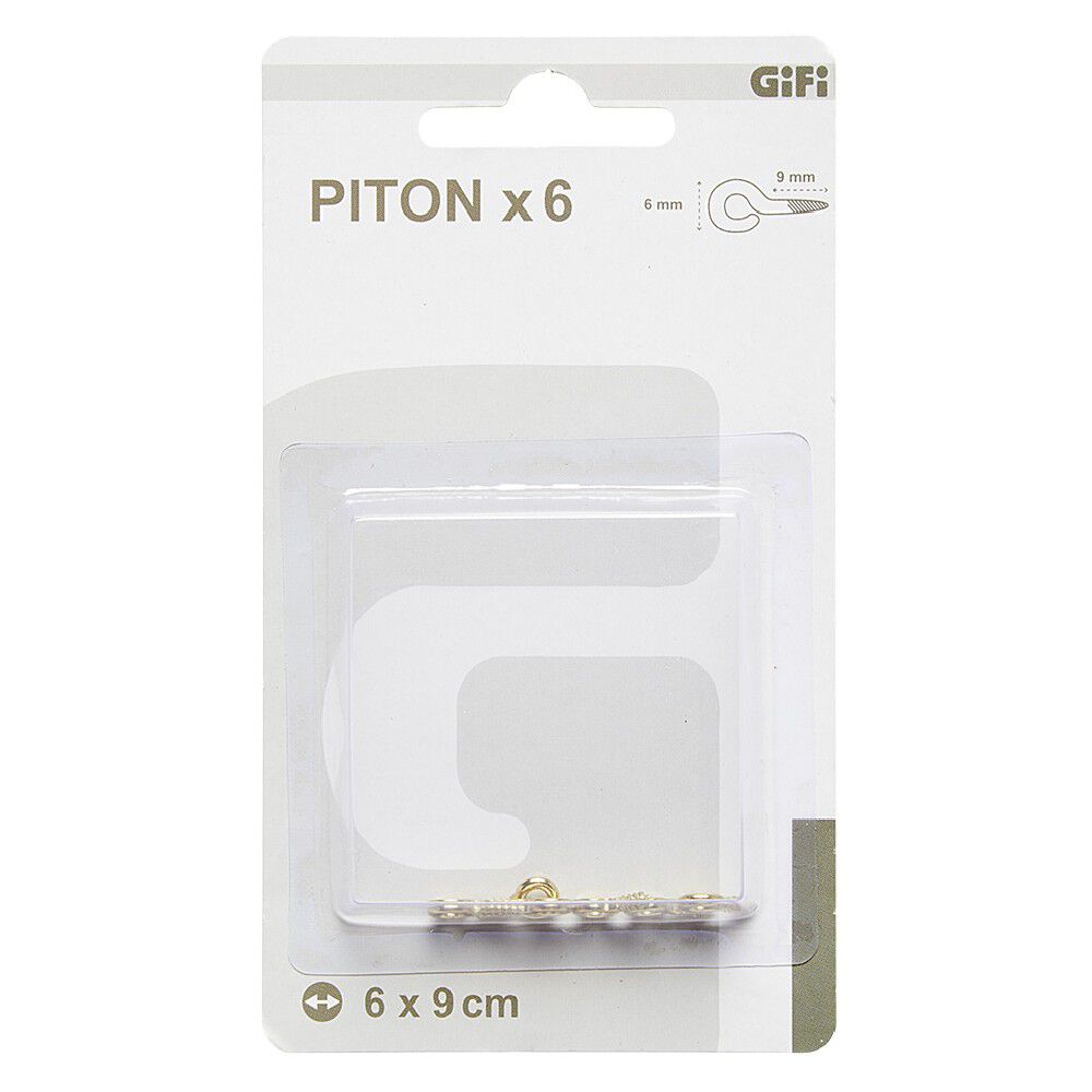 Piton forme ronde laiton doré x 6