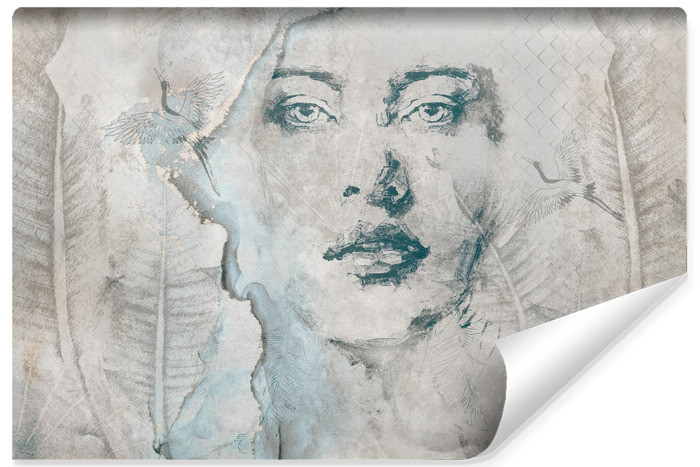 Fototapeta Twarz Kobiety Na Betonie 90x60cm