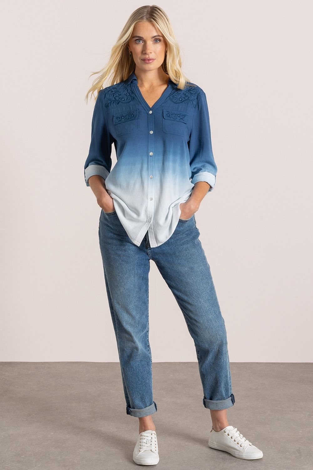 Klass. Embellished Dip Dye Shirt
