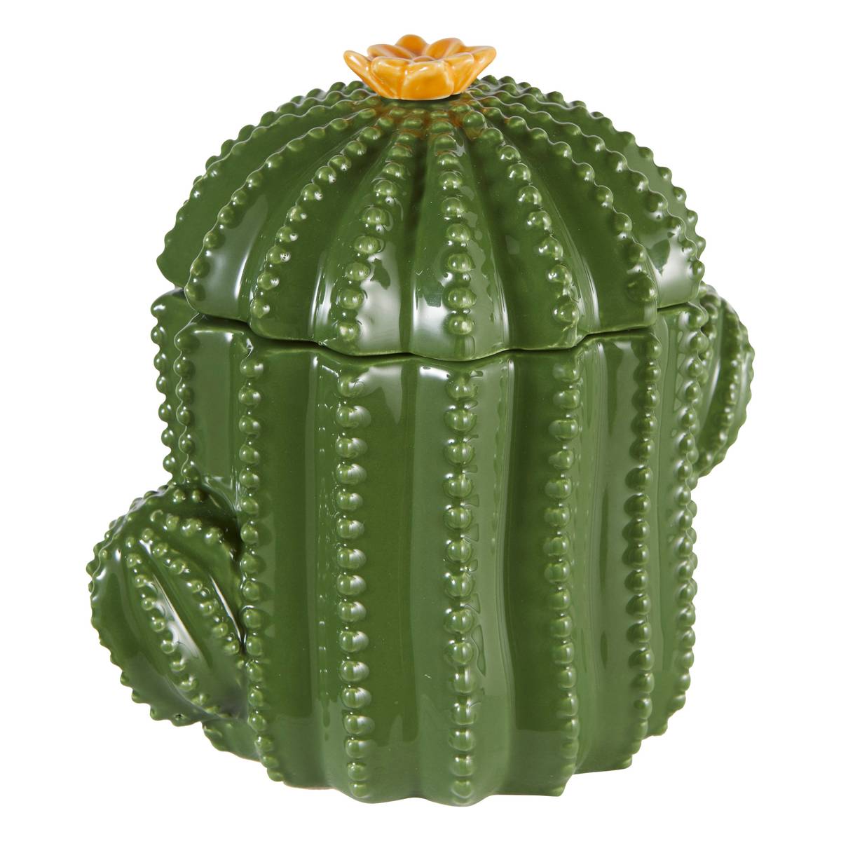 Decorative box "Yuca" Ceramic, Green, 16x15.5x11 cm