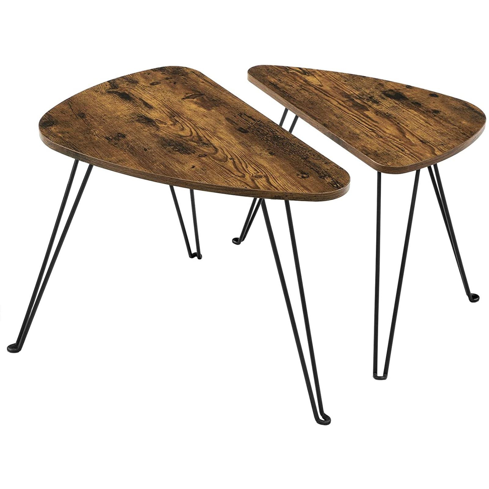 Stolik kawowy ciemny brąz stoliczek zestaw 2 szt 60x38x47,5 Begryf
