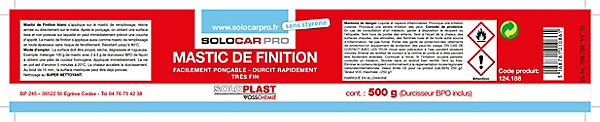 Mastic de finition 500 g coloris blanc