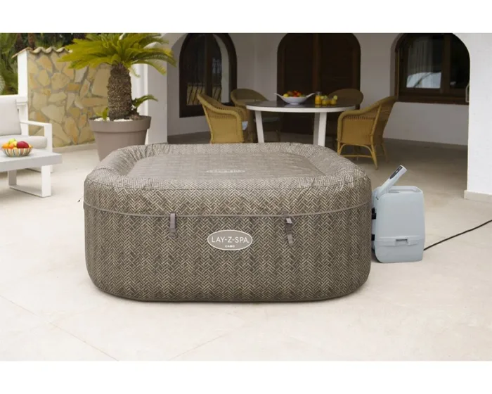 BESTWAY Lay-Z-Spa Cabo Hydrojet Square Inflatable Spa: 180 x 180 x 71 cm4-6 140 Airjet™4 Hydrojet™