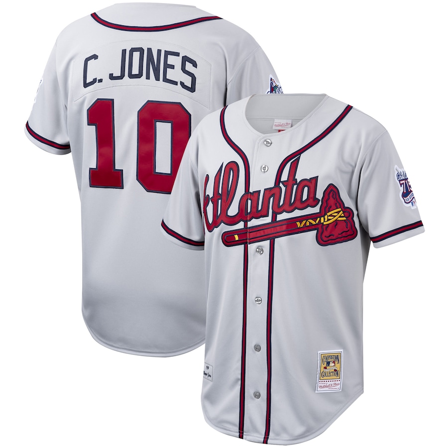 Chipper Jones Atlanta Braves Cooperstown Collection Authentic Jersey - Gray