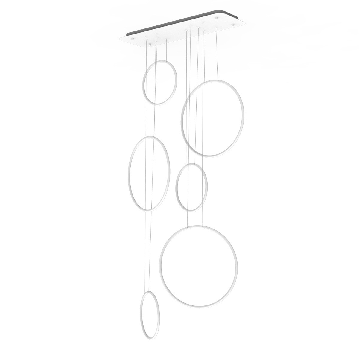 Lampa wisząca Ledowe Okręgi No.8 90cm 3k biała