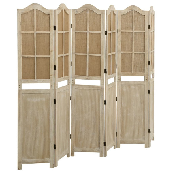 Parawan Dekoracyjny Składany Parawan Panelowy Brązowy 214x165 cm