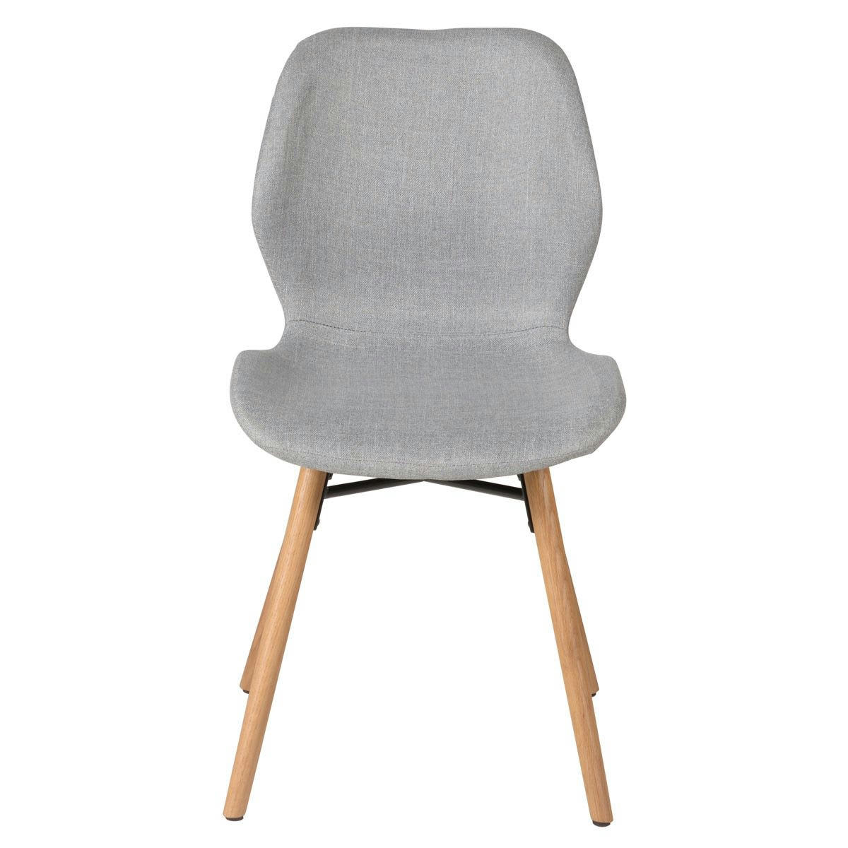 GARY - Chaise en tissu et chêne gris clair