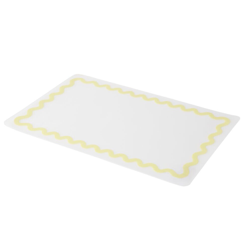 Set de table rectangulaire vague jaune et blanc 28,5x43,5cm