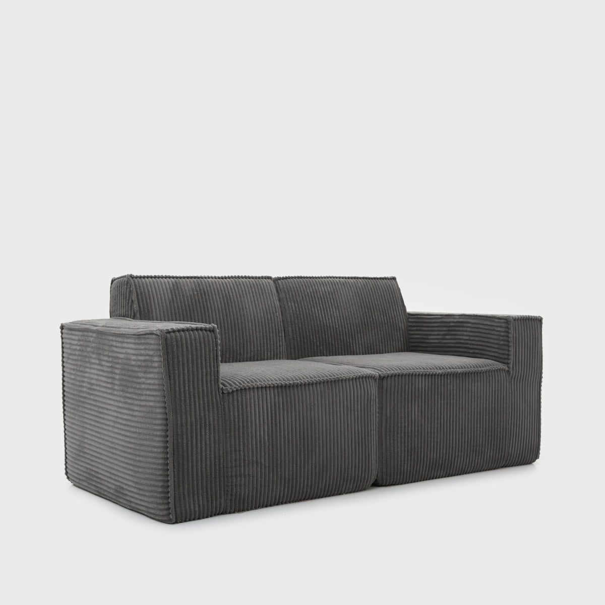 Sofa modułowa LYKKE 2-osobowa ciemnoszara piankowa sztruksowa 190x88x73 cm