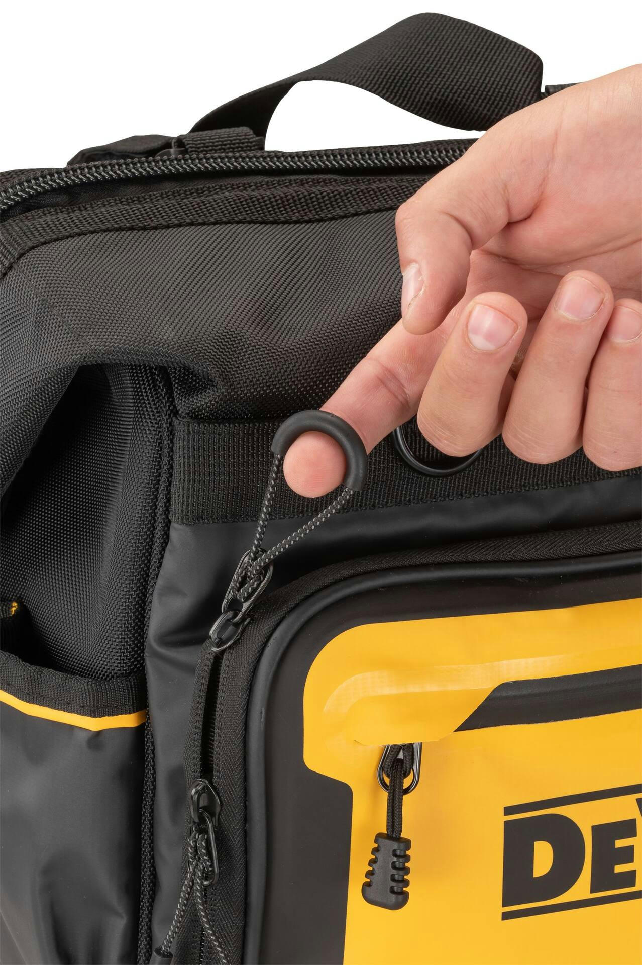 DEWALT Tool Bag with Vertical Handles, 33 Pockets, Non-slip, Waterproof, 20-in