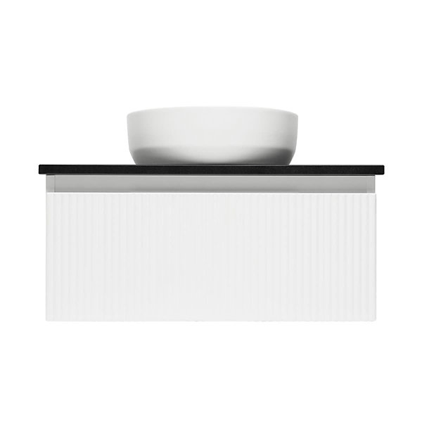 Meuble de salle de bain avec comptoir en pierre artificielle SAT Evolution 78x30x44,8 cm blanc mat (SATEVO80WMTK)