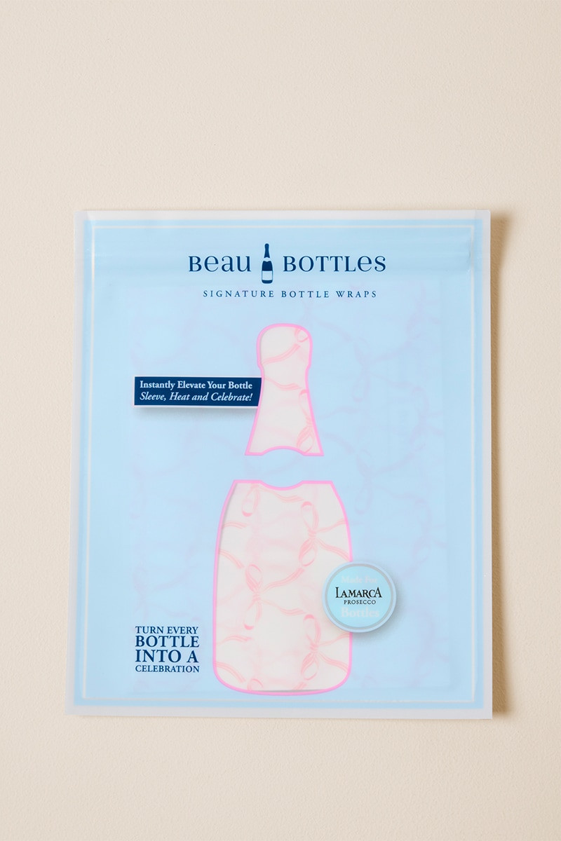 Beau Bottles Grandmillenial Pink Bows La Marca Edition Bottle Wrap