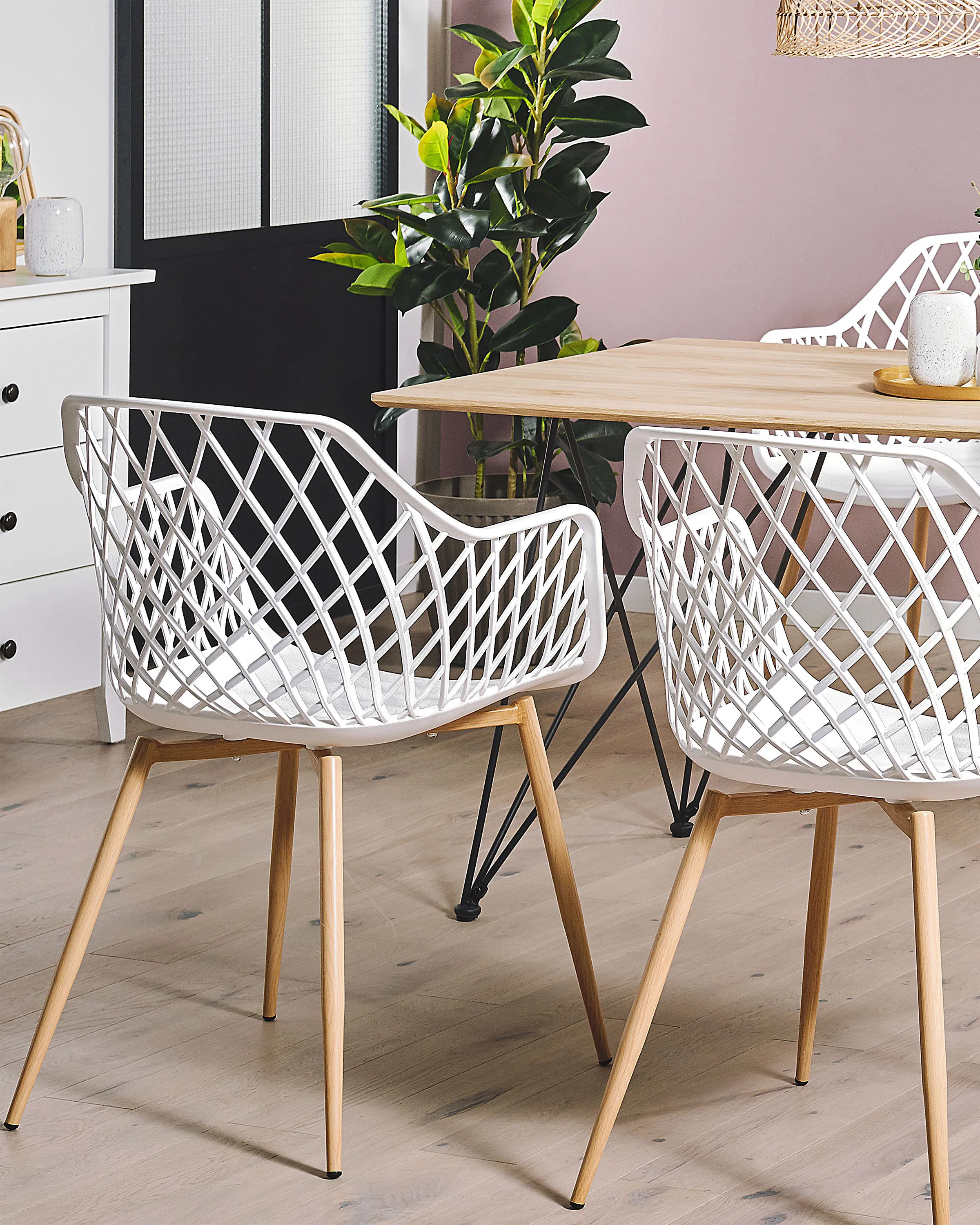 Set of 2 Dining Chairs NASHUA White